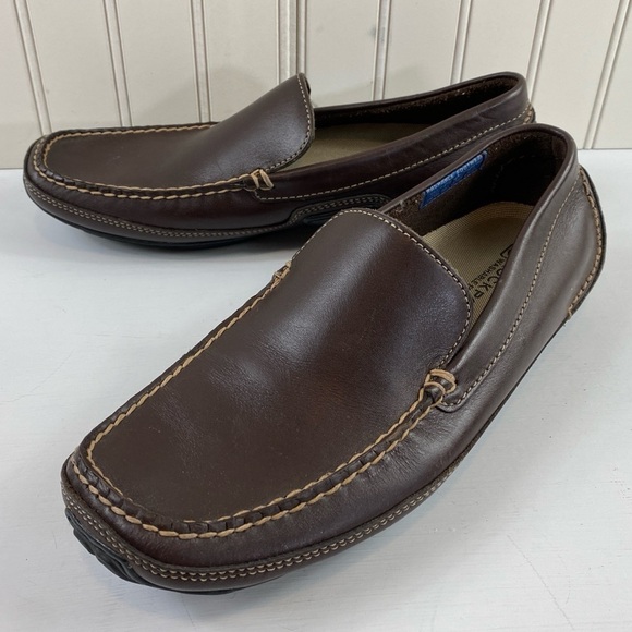 Rockport Men’s Warner Venetian Brown Leather‎ Slip On Loafers Driving Shoes 10M - Picture 6 of 14